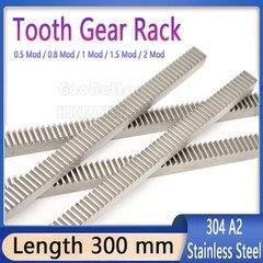 304 Stainless Steel Spur Gear Racks Tooth Gear Rack Length 300 mm 0.5 - 2 Module