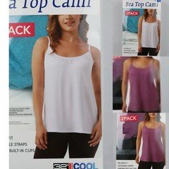 32 Degrees Women's 2 Pack Bra Top Cami Plum/Black  White/Teal S M L XL Wirefree