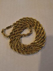 34 Inch Twisted Rope Necklace 14k Yellow Gold  Plated Marked 72.81 Grams