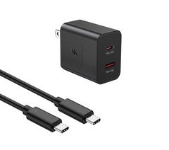 35W USB C Fast Charger 2 Port PD GaN wall charger For iPhone iPad Samsung Galaxy