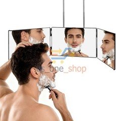 360° View 3 Way Mirror for Self Hair Cutting, Portable Barber Mirror / Make Up