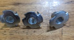 3/8"-16 Steel (3 in a set) Prong T Nuts Tee Zinc Plated Coarse.  Thread. 