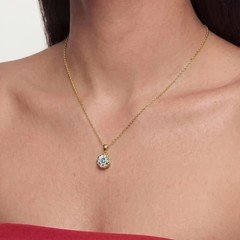 3Ct Round Cut Lab Created Diamond Twisted Rope Pendant 14k Yellow Gold Plated