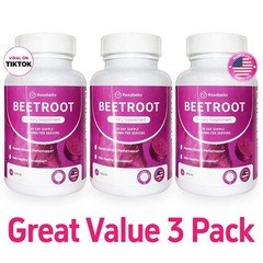 3PCS Rosabella Organic Beet Root 60 Capsules Natural Energy Boost Blood Pressure