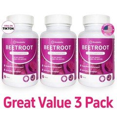 3X Rosabella Organic Beet Root 60 Capsules Natural Energy Boost Blood Pressure