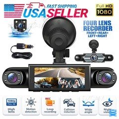 4-Channel Dashcam 360° 1080P HD Car Dash Cam Front Rear Inside Left Right