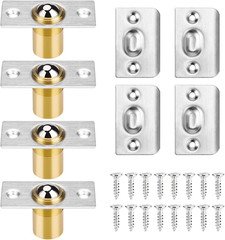 4 Pack Adjustable Door Ball Catch Closet Cabinet Door Latch with Strike Plates