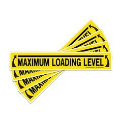 (4 Pack) Maximum Loading Level Laminated Sticker Decal, Dumpster Safety Sign