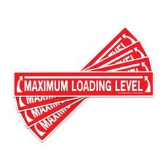 (4 Pack) Maximum Loading Level Laminated Sticker Decal Dumpster Safety Sign, Red