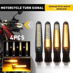 4 Pack Motorcycle Turn Signal Lights Universal Amber Fits For 12V Motorcycles