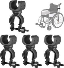 4 Pcs Cane Holder for Walker, Universal Walking Stick Holders for Wheelchair Wal