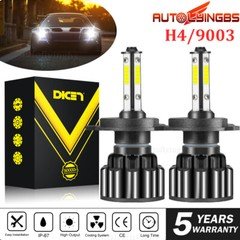 4-Sides 9003 H4 LED Headlight Kit Bulbs Hi/Lo Beam 6500K HB2 440W 360000LM 2pcs