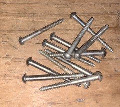 #4 X 1-1/4 Screws Slotted Round Head Steel  Nickel Plated American Old Stock