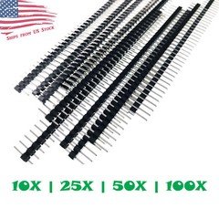 40-Pin Male Header 0.1" 2.54mm Breadboard PCB Strip Connectors 10/25/50/100Pcs