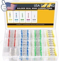 400PCS Waterproof  Solder Seal Sleeve Heat Shrink Butt Wire Connectors Terminals