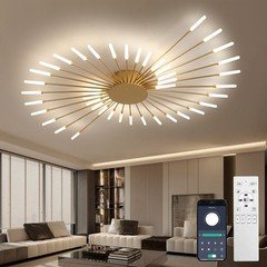 42-Light Fireworks Ceiling Light LED Flush Mount App Remote Dimmable Modern