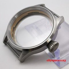 43mm CORGEUT Brushed watch case sapphire glass fit st3600,eta 6497,6498 movement