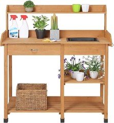 45.2x17.7x47.6'' Potting Benches Outdoor Garden Potting Table Work Bench