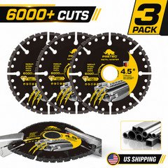 4.5"Diamond Cut Off Wheel 3Pack,Metal Cutting Disc 4-1/2"x7/8" for Angle Grinder