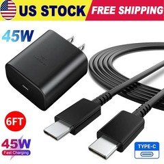 45W Type USB C Super Fast Wall Charger+6ft Cable For Samsung Galaxy S24 S23-S21