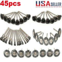 45X Stainless Steel Wire Brush Set Dremel Tool Rotary Die Grinder Removal Wheel