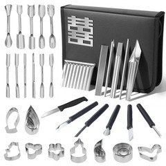 46-Piece Stainless Steel Fruit Carving Tools Set - Professional Watermelon Carvi