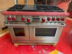 48” Wolf Dual Fuel Range DF486G (Used With Red Knobs)