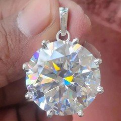 4Ct Round-Cut Moissanite Solitaire Women's Pendant 14K White Gold Plated