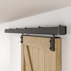 4FT-12FT Box Rail Heavy Duty Sliding Barn DoorHardware Track Kit,Wall Mount