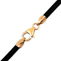 4mm Black Round Leather Cord Necklace Choker 14K Gold Filled Clasp New York USA