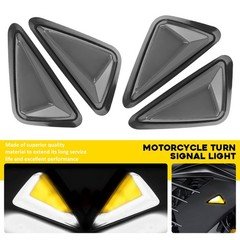 4PC Motorcycle Turn Signal LED Light Amber White Daytime Running DRL Blinker EOA