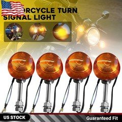 4PCS Front/Rear Turn Signal Light Amber For Honda CB175/200/350/450/500/750