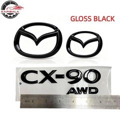4PCS Gloss Black For 2024 2025 CX90 CX-90 AWD Front & Rear Emblem Badge Letter