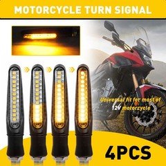 4PCS Motorcycle Turn Signal Light Amber Waterproof Universal For 12V Motorcycles