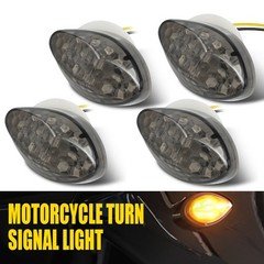 4PCS Universal 12V Motorcycle LED Blinker Turn Signals Light Amber Front Rear EA