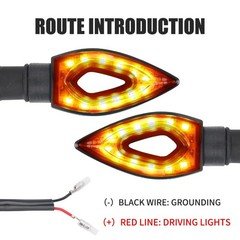 4x 12 LED Motorcycle Motorbike Turn Signal Indicators Light Lamp Amber Universal
