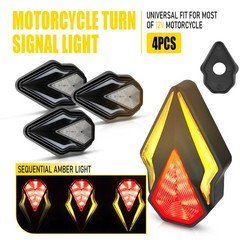 4X Flush Motorcycle Mount Turn Dynamic Signal Blinker LED Light DRL Amber Red