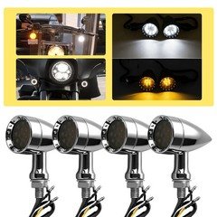 4x LED Motorcycle Turn Signal Running Lights For Ducati Diavel Chrome Front/Rear