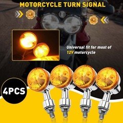 4X Motorcycle Amber Turn Indicator Lens Signal DRL Blinker Brake Light Lamps