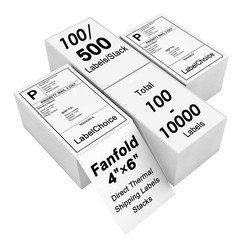 4x6 Fanfold Direct Thermal Mailing Shipping Labels Perforated for Zebra & Rollo