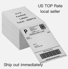 4"x6" Fanfold Direct Thermal Shipping Labels for Zebra and Rollo 500 PCS