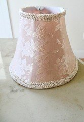 5” Cream w/Damask Design Bell Shape Clip-On Lamp Shade