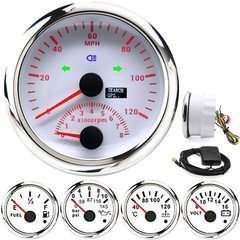 5 Gauge Set GPS Speedometer with Tachometer 120MPH With Turn Signal High Beam 