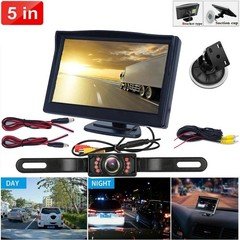 5" Monitor Backup Camera Car Rear View Parking System Night Vision