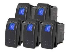 # 5 Pcs Marine Boat Rocker Switch ON-OFF SPST 3 Pin 1 Blue LED Car RV Motorcycle