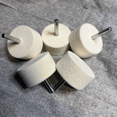 5 pcs) MDT 1” Length, 2” Dia, 1/4” Shank Felt Polishing Bobs Cylinder, Medium