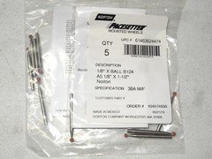 5 pcs NORTON B124 Abrasive Ball Mounted Points Wheels 1/8" x 1-1/2" x 1/8" Shank