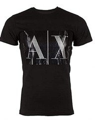 $50 ARMANI EXCHANGE Black BOX LOGO Short Sleeve Slim Fit Designer T-shirt NWT
