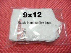 50 Clear Merchandise Bags 9''x 12'' Plastic 1.5 Mil Product / Apparel Bags 9x12