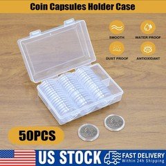 50 coin holders 38mm direct fit coin capsules for MORGAN,PEACE,IKE SILVER DOLLAR